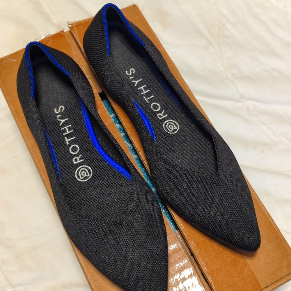 Rothys Black Pointed Flats